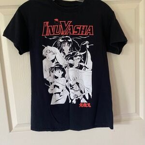 InuYasha Anime T Shirt Unisex Size L Black Graphic Short Sleeve 2009‎